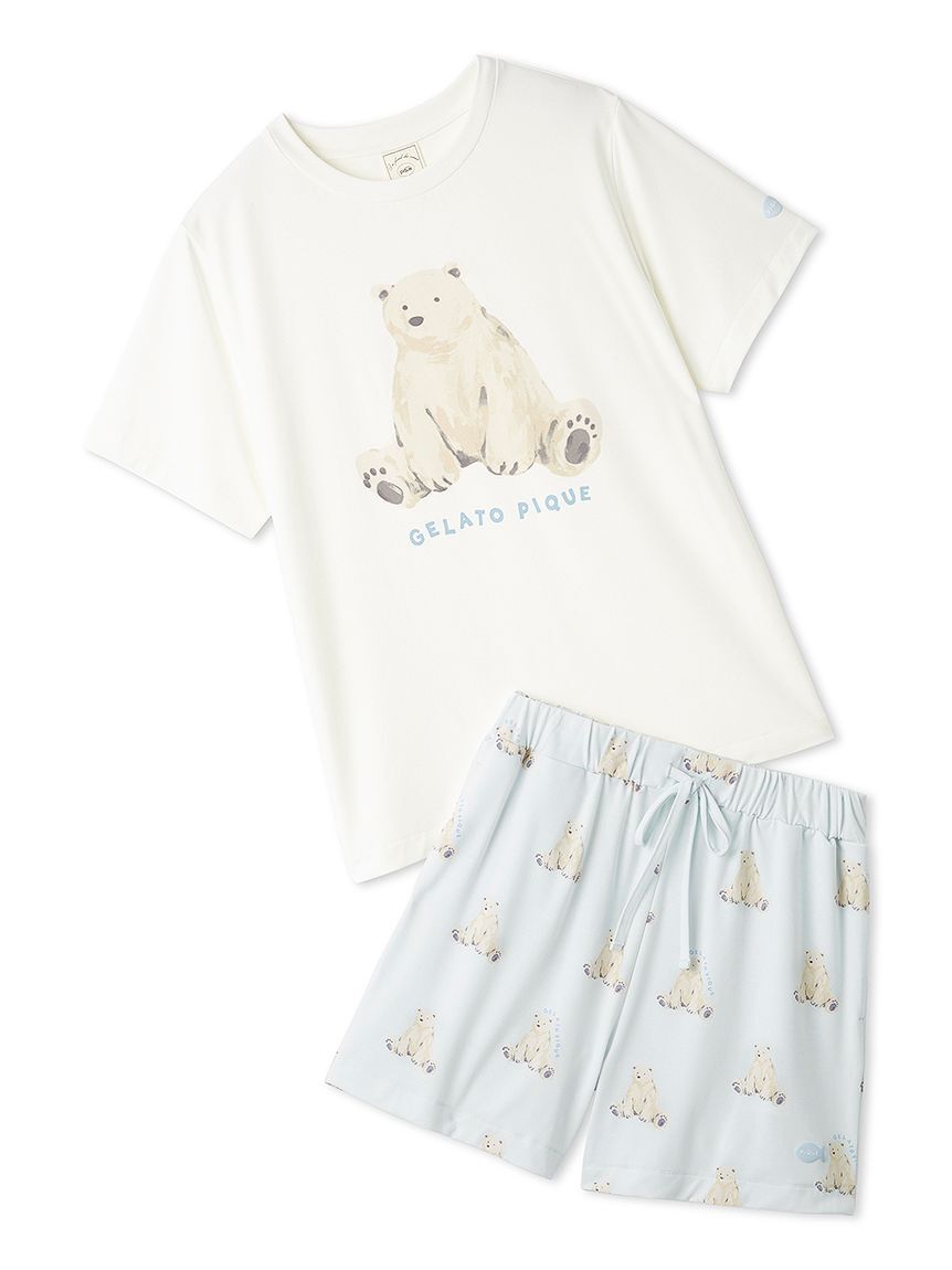 gelato pique「【ONLINE限定】【接触冷感】シーアニマル柄ワンポイントTシャツ&ショートパンツセット」|ルームウェア|