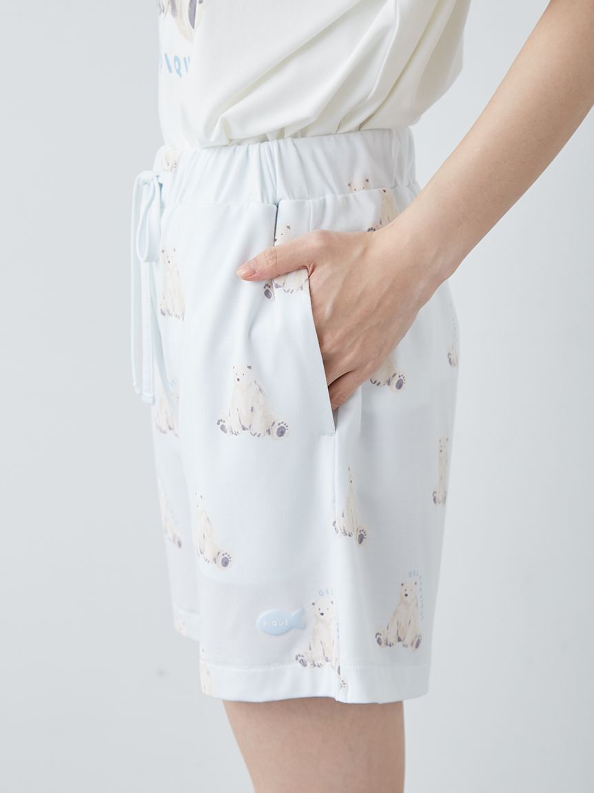 gelato pique「【ONLINE限定】【接触冷感】シーアニマル柄ワンポイントTシャツ&ショートパンツセット」|ルームウェア|