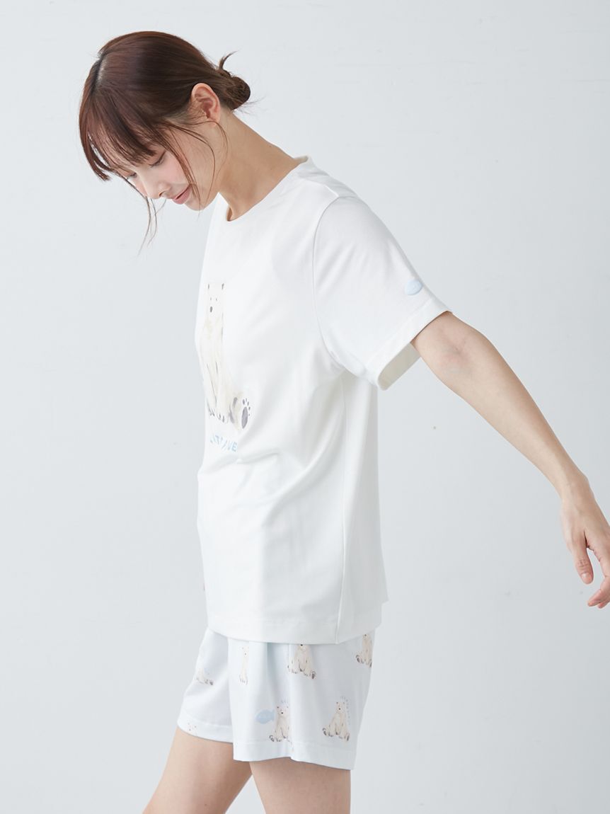 gelato pique「【ONLINE限定】【接触冷感】シーアニマル柄ワンポイントTシャツ&ショートパンツセット」|ルームウェア|