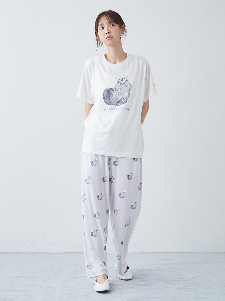 gelato pique「【ONLINE限定】【接触冷感】シーアニマル柄ワンポイントTシャツ&ロングパンツセット」|ルームウェア|