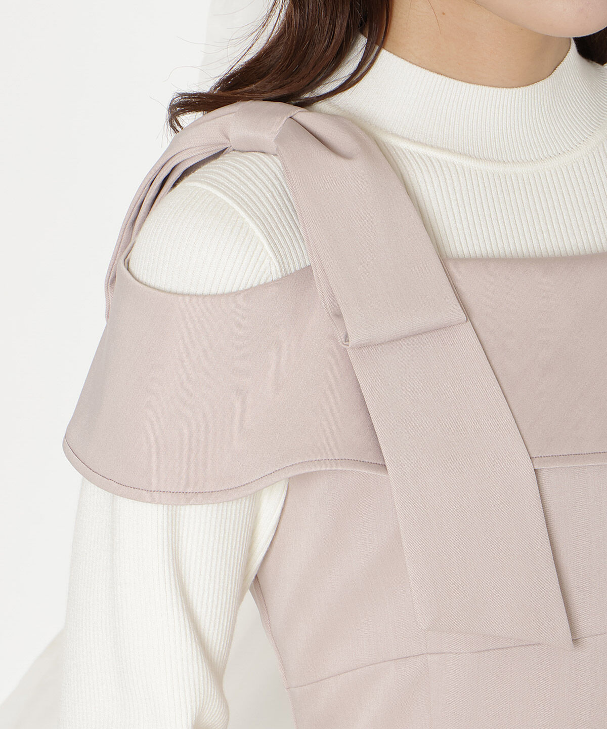 WILLSELECTION「アシンメトリーリボンショルダーワンピース」|ワンピース|