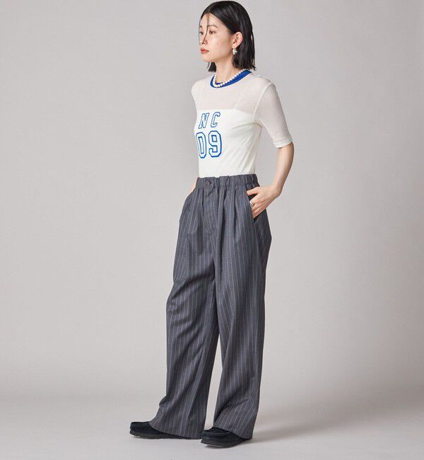 SHIPS for women「SHIPS NINE CASE:〈手洗い可能〉ストライプ イージー パンツ」|その他|