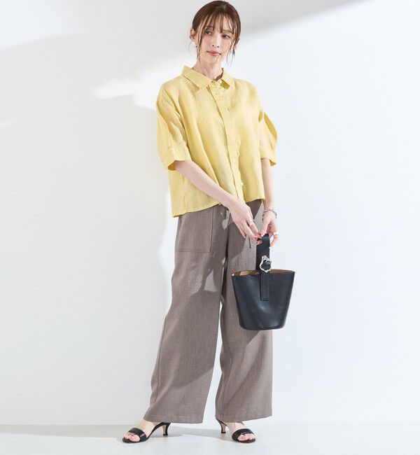SHIPS Colors 「SHIPS Colors:〈洗濯機可能〉ユーロリネン (EURO Linen) ボクシー パフスリーブ シャツ◇」|シャツ・ブラウス|
