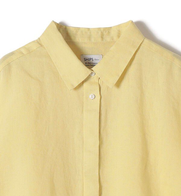 SHIPS Colors 「SHIPS Colors:〈洗濯機可能〉ユーロリネン (EURO Linen) ボクシー パフスリーブ シャツ◇」|シャツ・ブラウス|