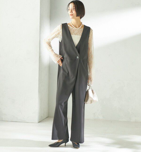 SHIPS for women「little black:〈手洗い可能〉2WAY レース ロング スリーブ TEE」|Tシャツ・カットソー|
