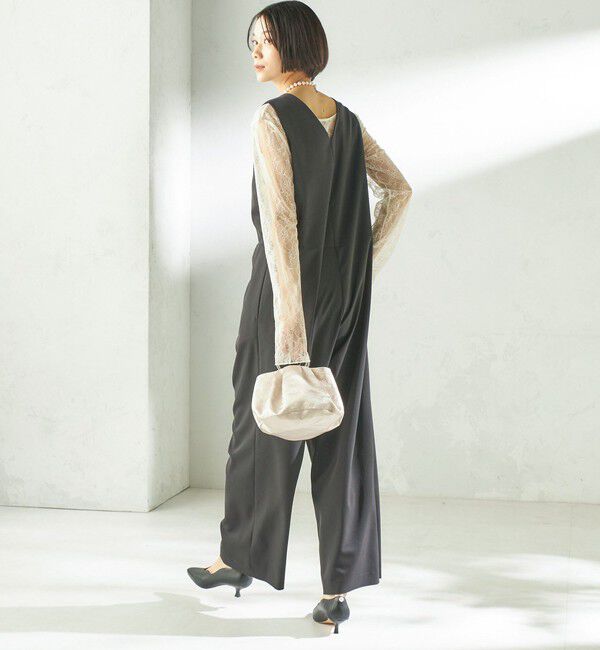 SHIPS for women「little black:〈手洗い可能〉2WAY レース ロング スリーブ TEE」|Tシャツ・カットソー|