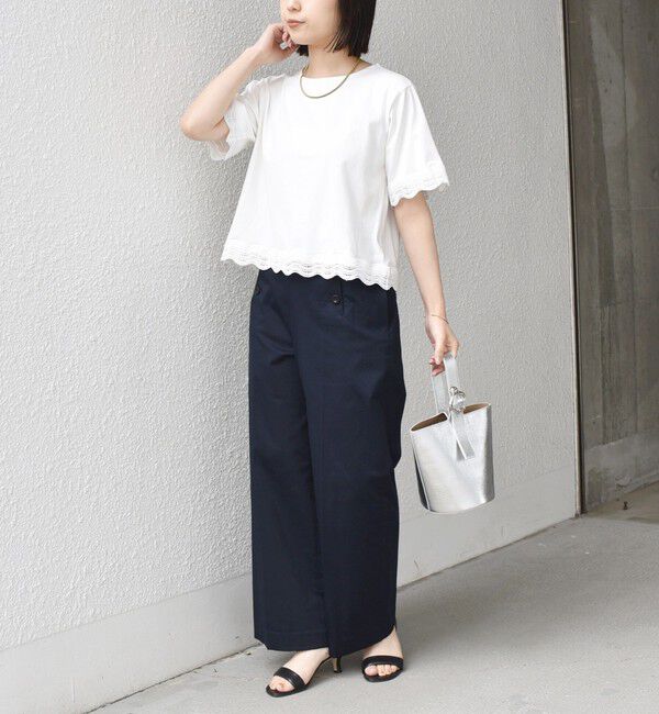SHIPS Colors 「SHIPS Colors:〈洗濯機可能〉リンク レース コンビ TEE◇」|Tシャツ・カットソー|
