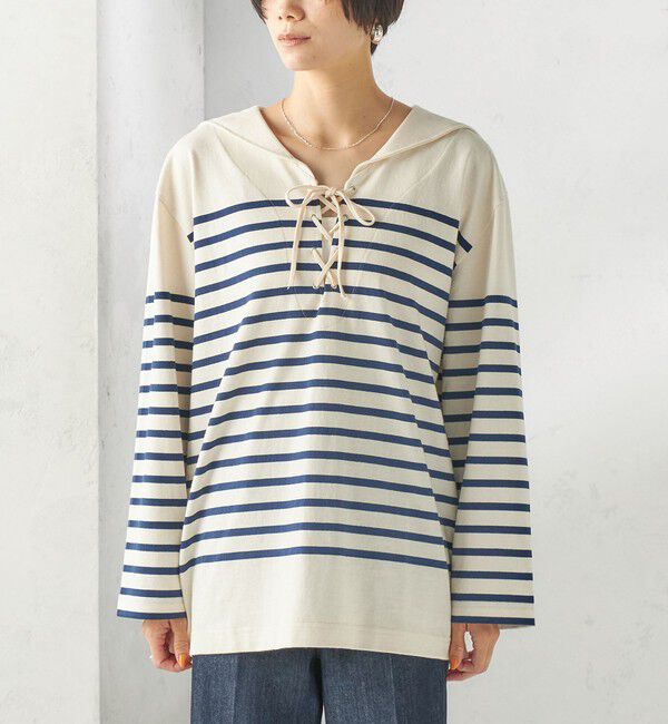SHIPS for women「【SHIPS別注】Le minor: ボーダー セーラーカラー プルオーバー」|Tシャツ・カットソー|