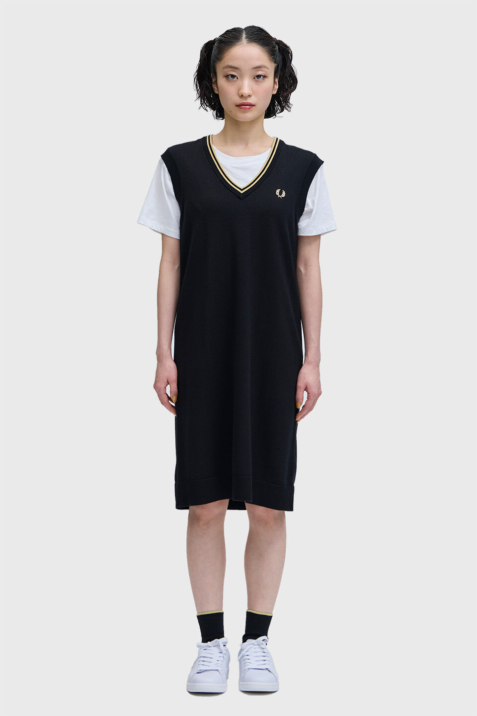 FRED PERRY 「Tipped Knitted Tank Dress／ティップラインニットタンクワンピース」|ワンピース|