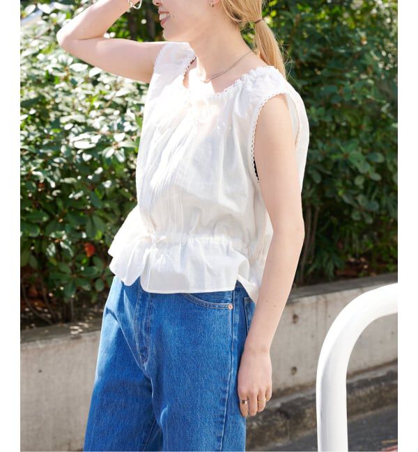 OUTDOOR PRODUCTS Usual Things「ピンタックレースノースリブラウス」|シャツ・ブラウス|