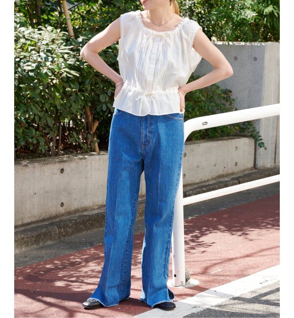 OUTDOOR PRODUCTS Usual Things「ピンタックレースノースリブラウス」|シャツ・ブラウス|