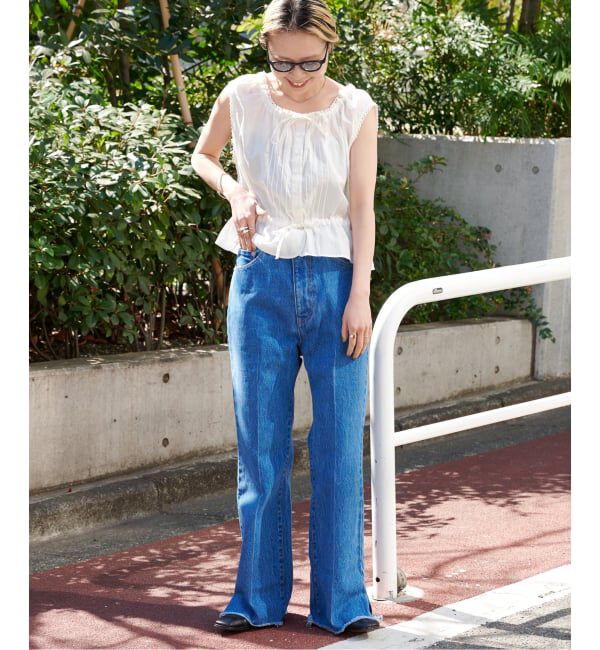 OUTDOOR PRODUCTS Usual Things「ピンタックレースノースリブラウス」|シャツ・ブラウス|