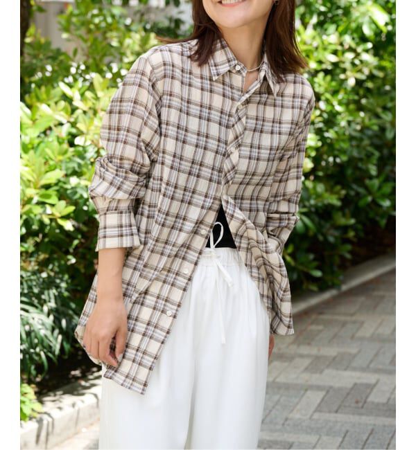OUTDOOR PRODUCTS Usual Things「コットンボイルワッシャーチェックシャツ」|シャツ・ブラウス|