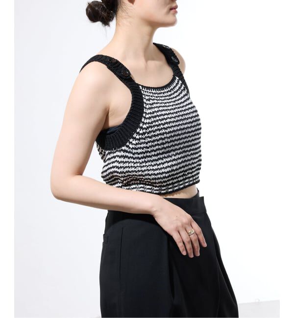 IENA「【一部店舗限定】JANE SMITH/ジェーンスミス BUTTON TANK TOP タンクトップ」|ニット・セーター|
