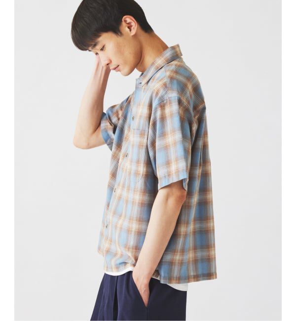 JOURNAL STANDARD relume「T/Cガーゼ オンブレチェック ボックス 半袖シャツ」|シャツ・ブラウス|