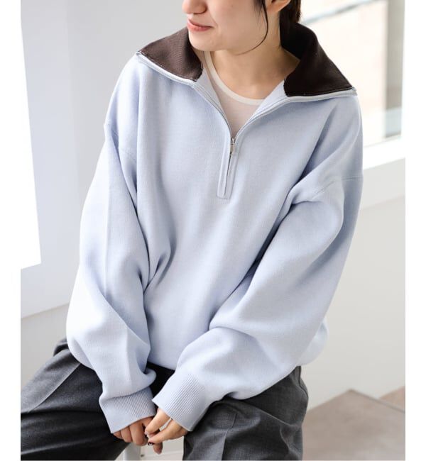 U by SPICK&SPAN「《予約》スウェットライクハーフジップニット」|ニット・セーター|