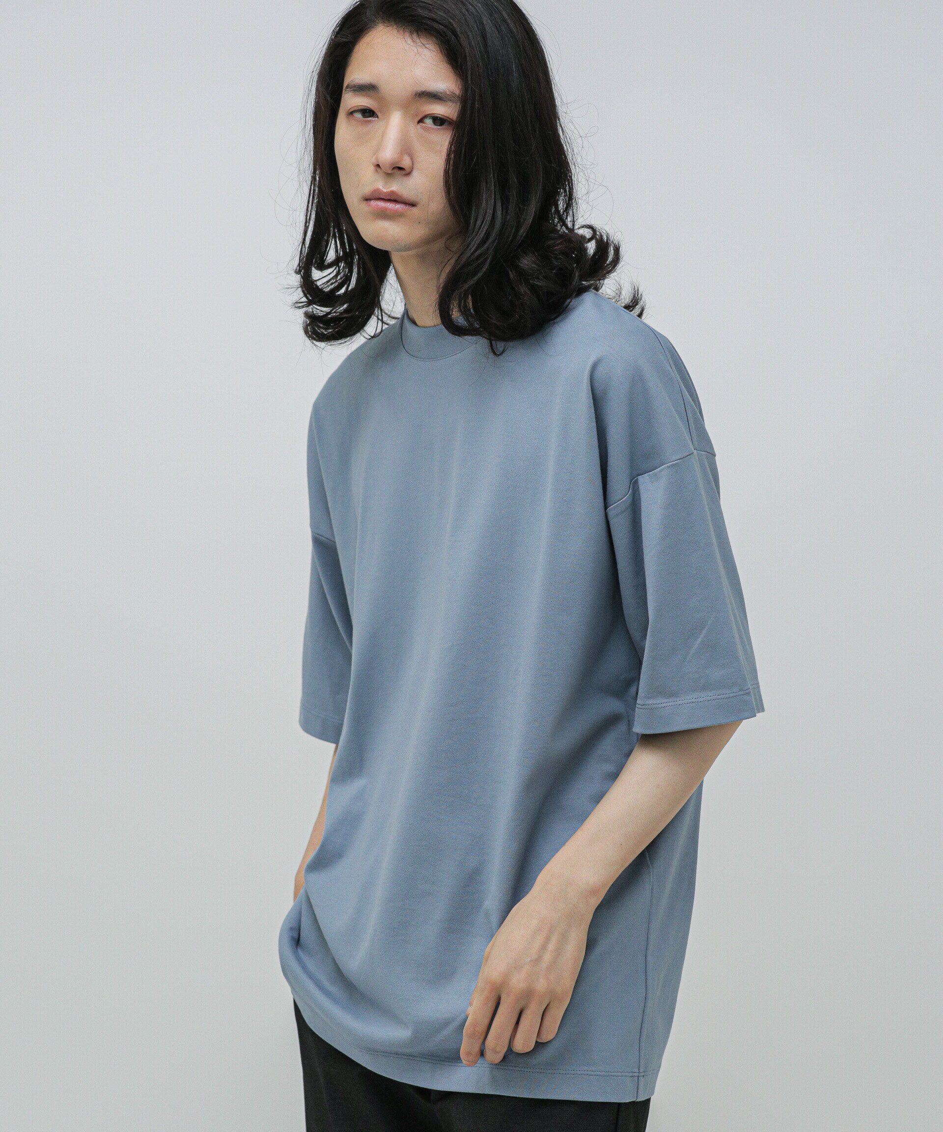nano･universe「Anti Soaked 汗染み防止 クルービッグTシャツ」|Tシャツ・カットソー|L.ブルー1