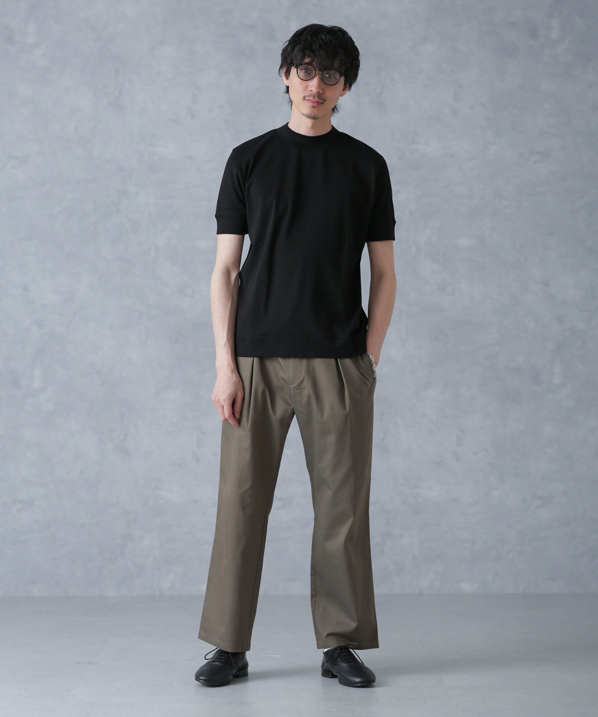nano･universe「「FORMAL JERSEY」モックネックカットソー半袖」|Tシャツ・カットソー|