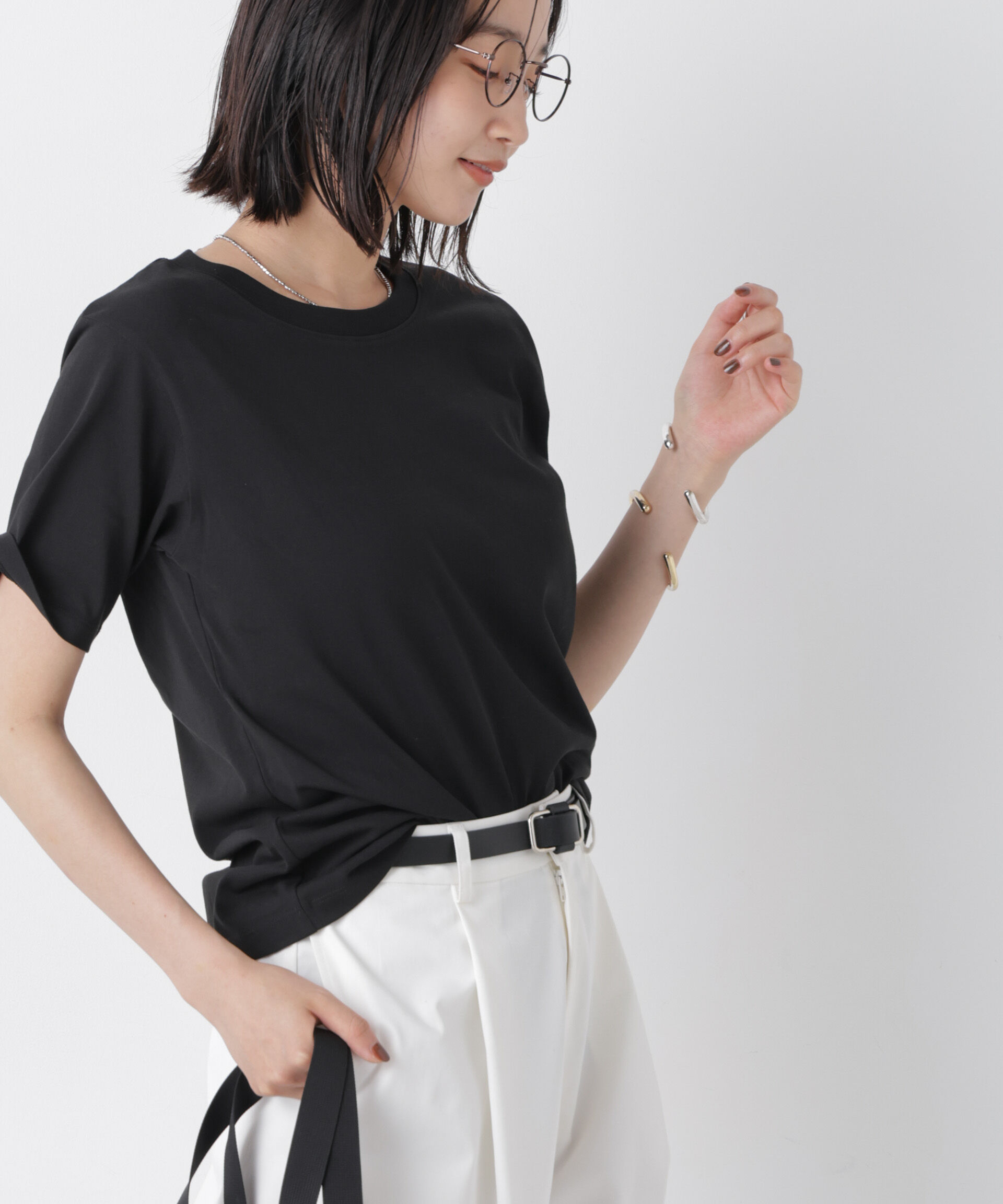 nano･universe「気化冷却機能 半袖クルーネックトップス」|Tシャツ・カットソー|