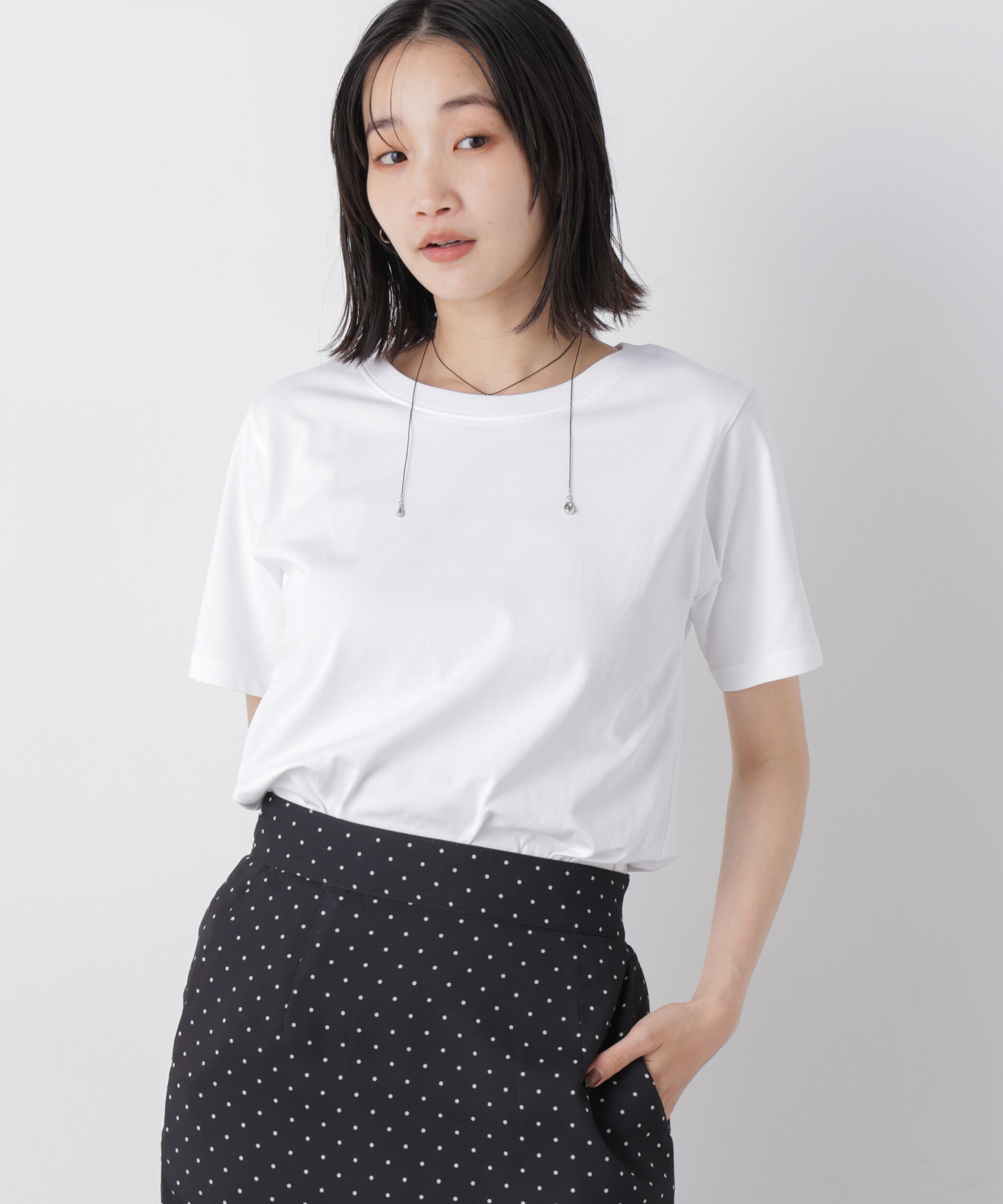 nano･universe「気化冷却機能 半袖クルーネックトップス」|Tシャツ・カットソー|