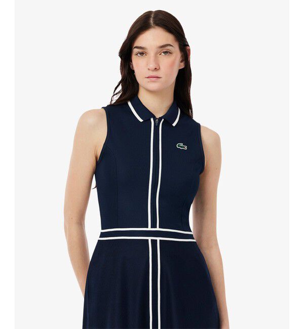 LACOSTE「ウルトラドライ鹿の子地ポロドレス」|ワンピース|