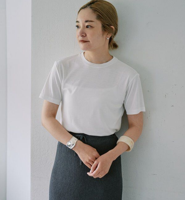  「【LUALY】【接触冷感/吸水速乾】シアープレーンチビTee」|Tシャツ・カットソー|