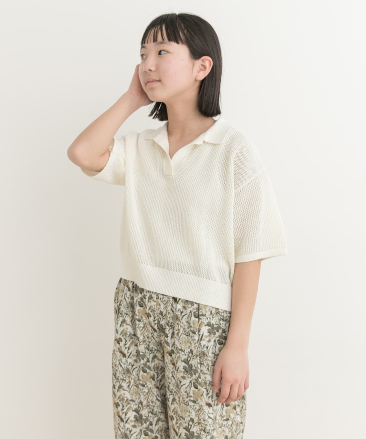 URBAN RESEARCH DOORS「クロップドメッシュシャツ(KIDS)」|ニット・セーター|