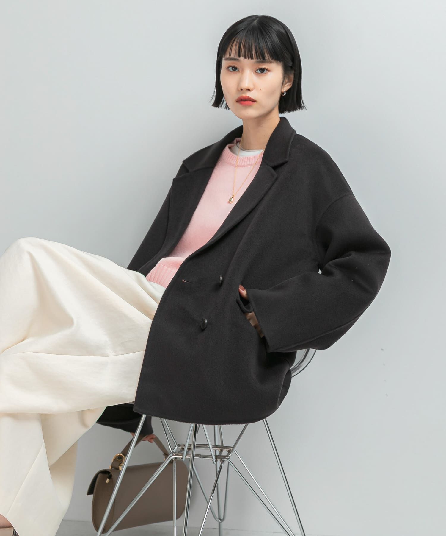 URBAN RESEARCH ROSSO「リバージャコット」|ノーカラーコート|