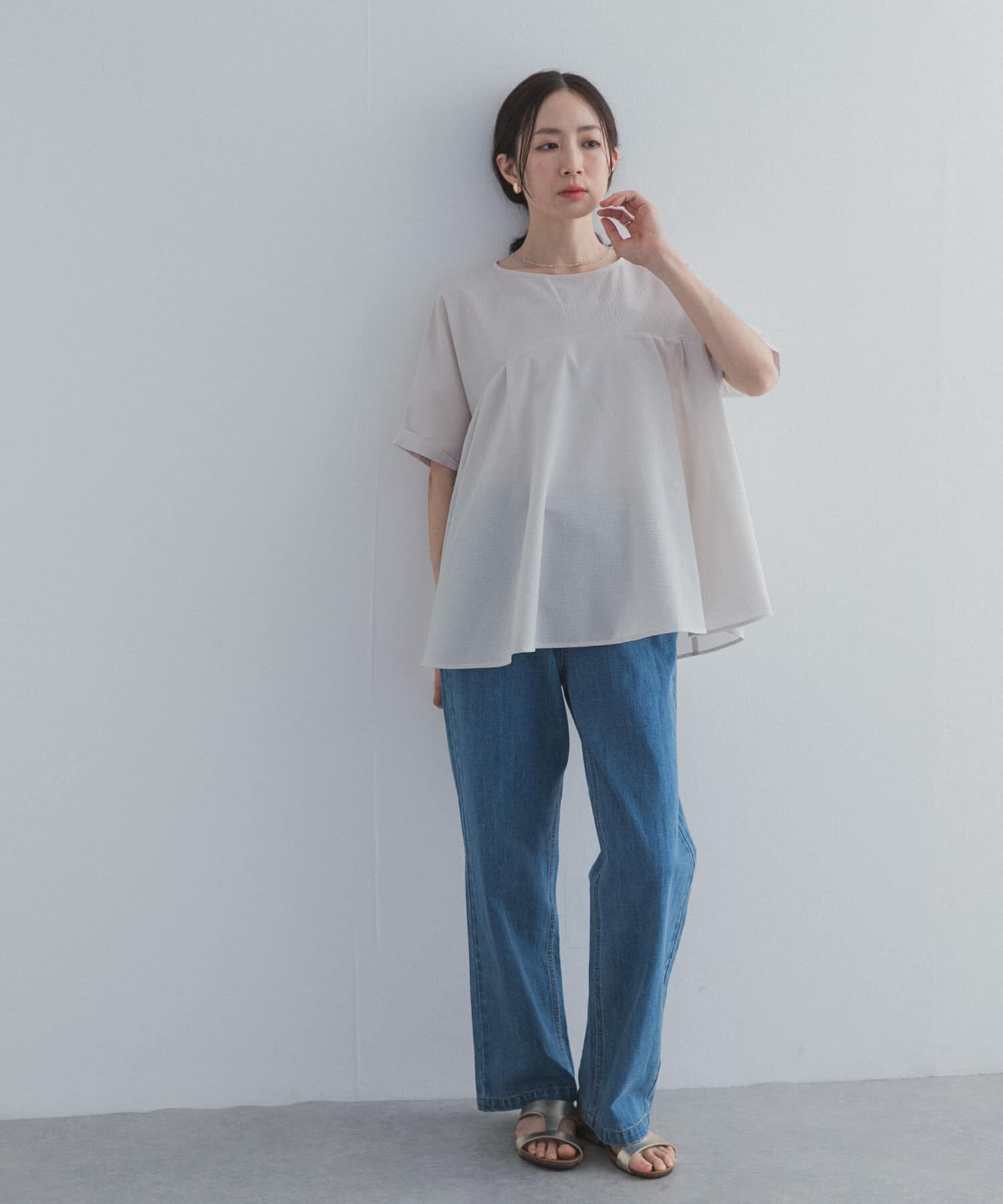 URBAN RESEARCH DOORS「フレア切替えブラウス」|シャツ・ブラウス|