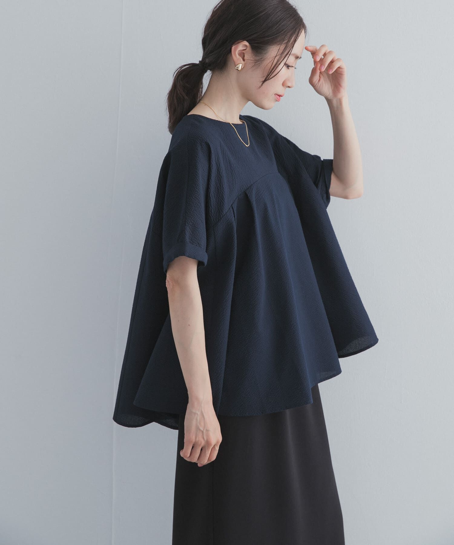 URBAN RESEARCH DOORS「フレア切替えブラウス」|シャツ・ブラウス|