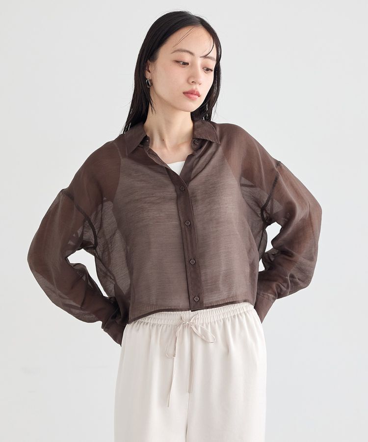 earth music&ecology「【WEB限定】シアーショートシャツ」|シャツ・ブラウス|