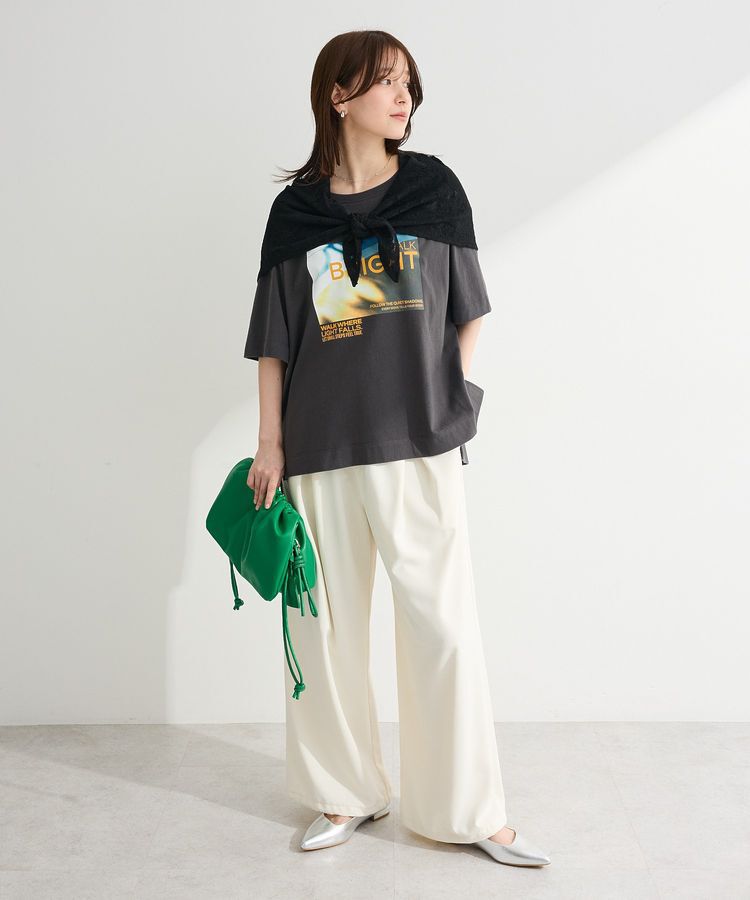 Green Parks「SET2点フォトTシャツ＋レーススカーフ」|Tシャツ・カットソー|