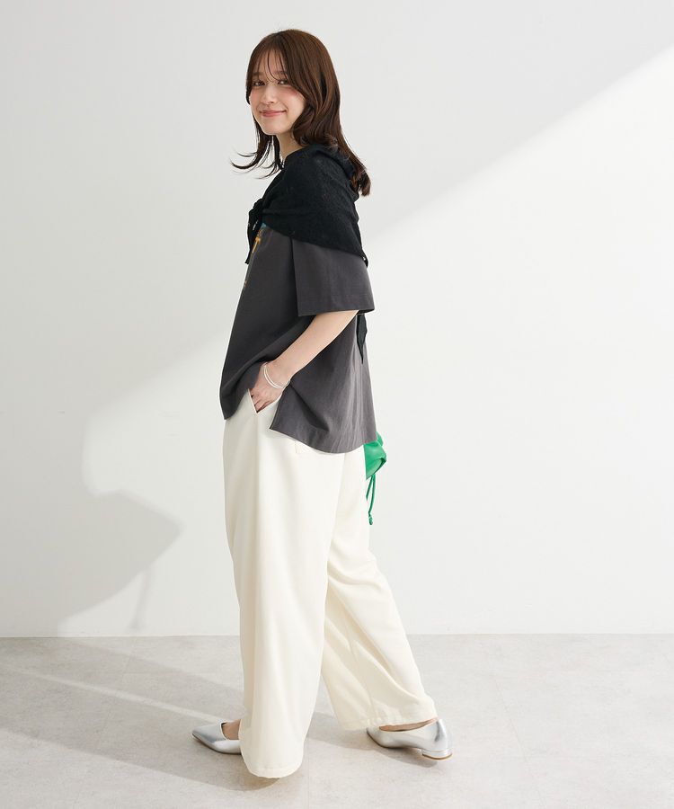 Green Parks「SET2点フォトTシャツ＋レーススカーフ」|Tシャツ・カットソー|