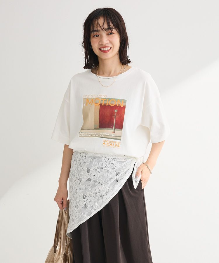 Green Parks「SET2点フォトTシャツ＋レーススカーフ」|Tシャツ・カットソー|