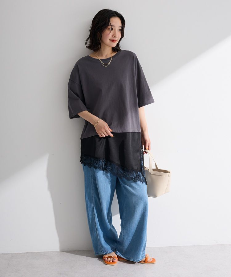 Green Parks「レースドッキングTシャツ」|Tシャツ・カットソー|
