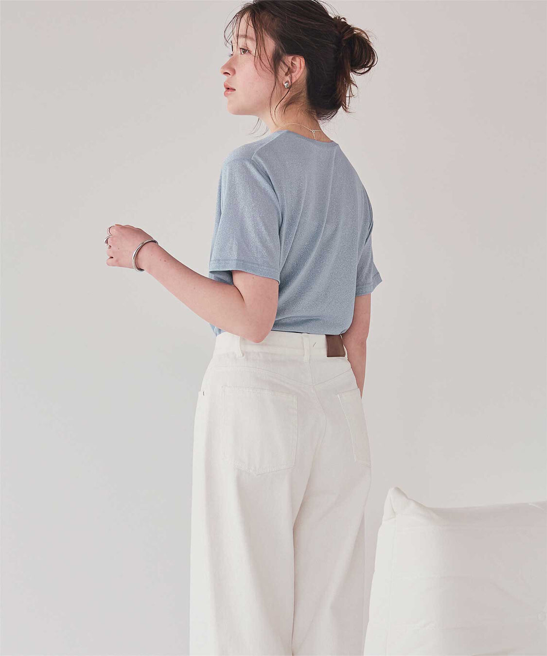 titivate「ハーフスリーブシアーカットソートップス」|Tシャツ・カットソー|