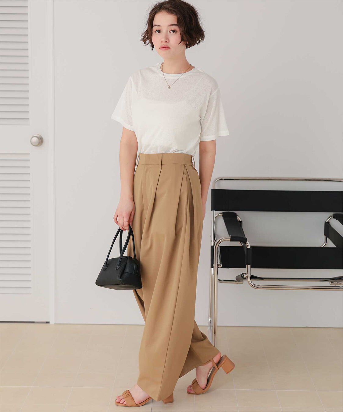 titivate「ハーフスリーブシアーカットソートップス」|Tシャツ・カットソー|
