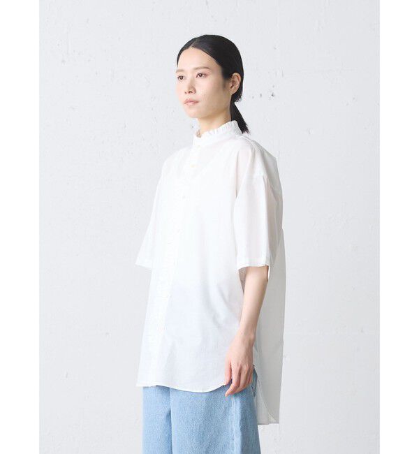 MidiUmi「MidiUmi フリルワイドシャツ」|シャツ・ブラウス|