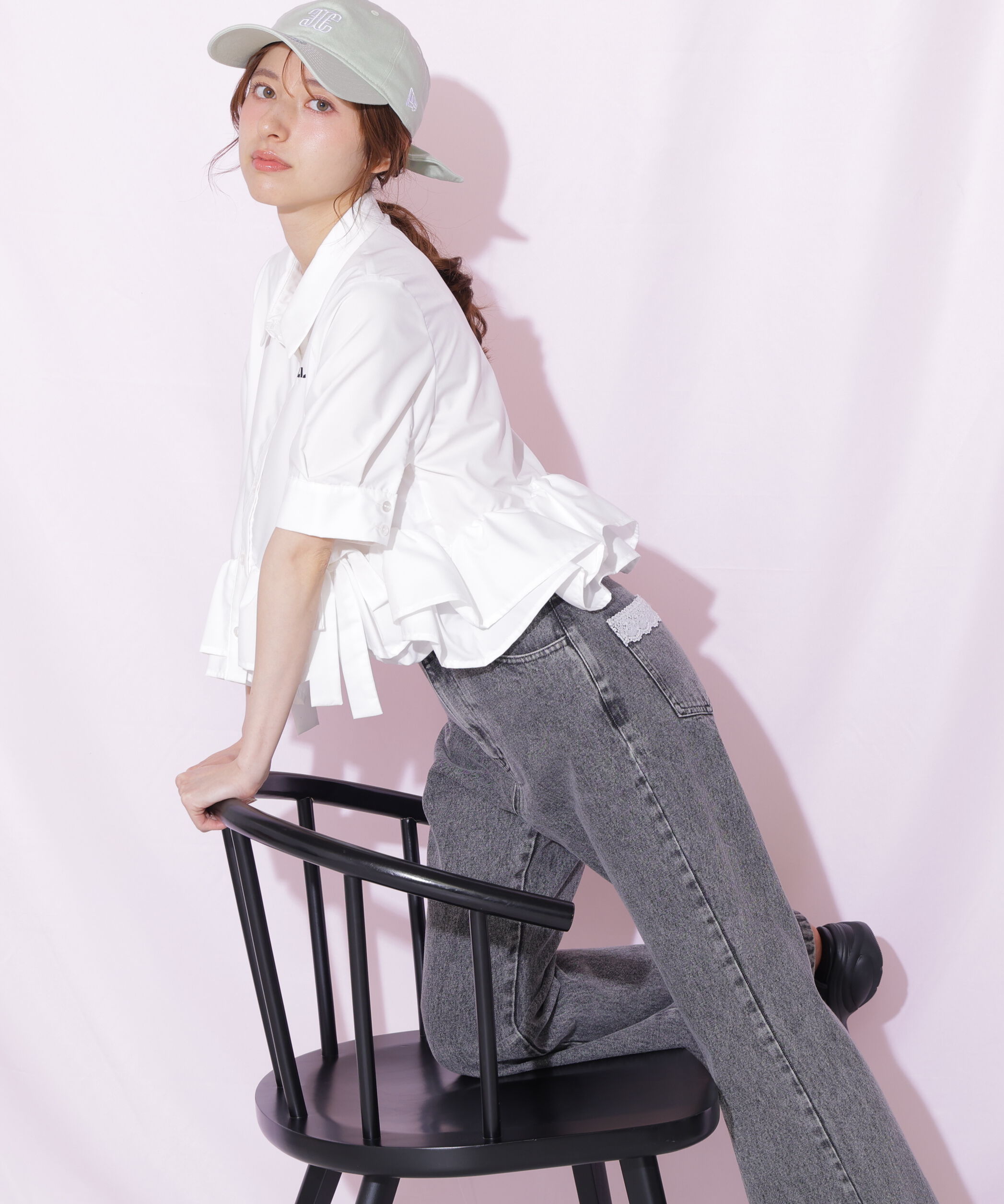  「ピコレースセミフレアデニムパンツ」|その他|
