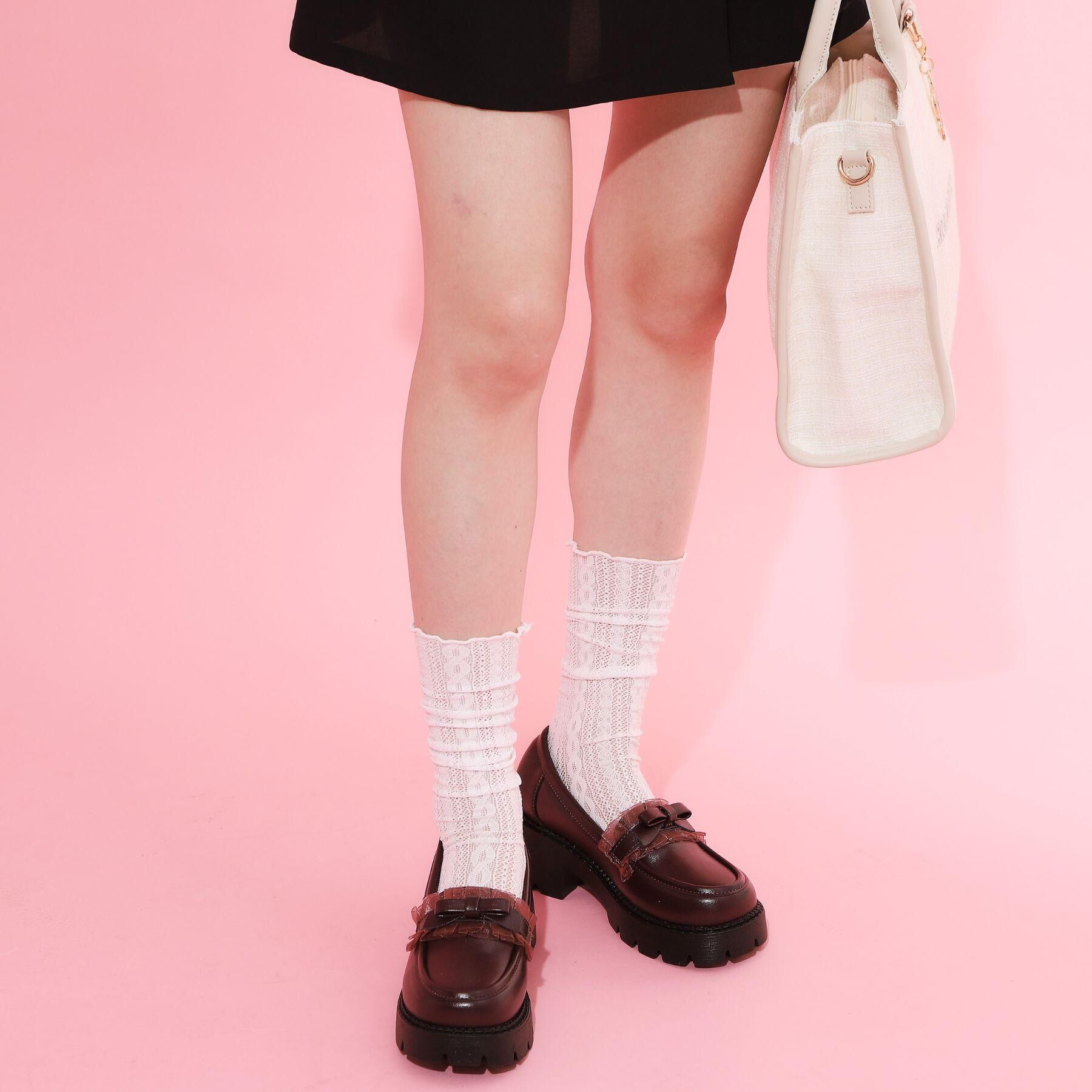 csT&P「フリル付きリボンローファー」|パンプス|