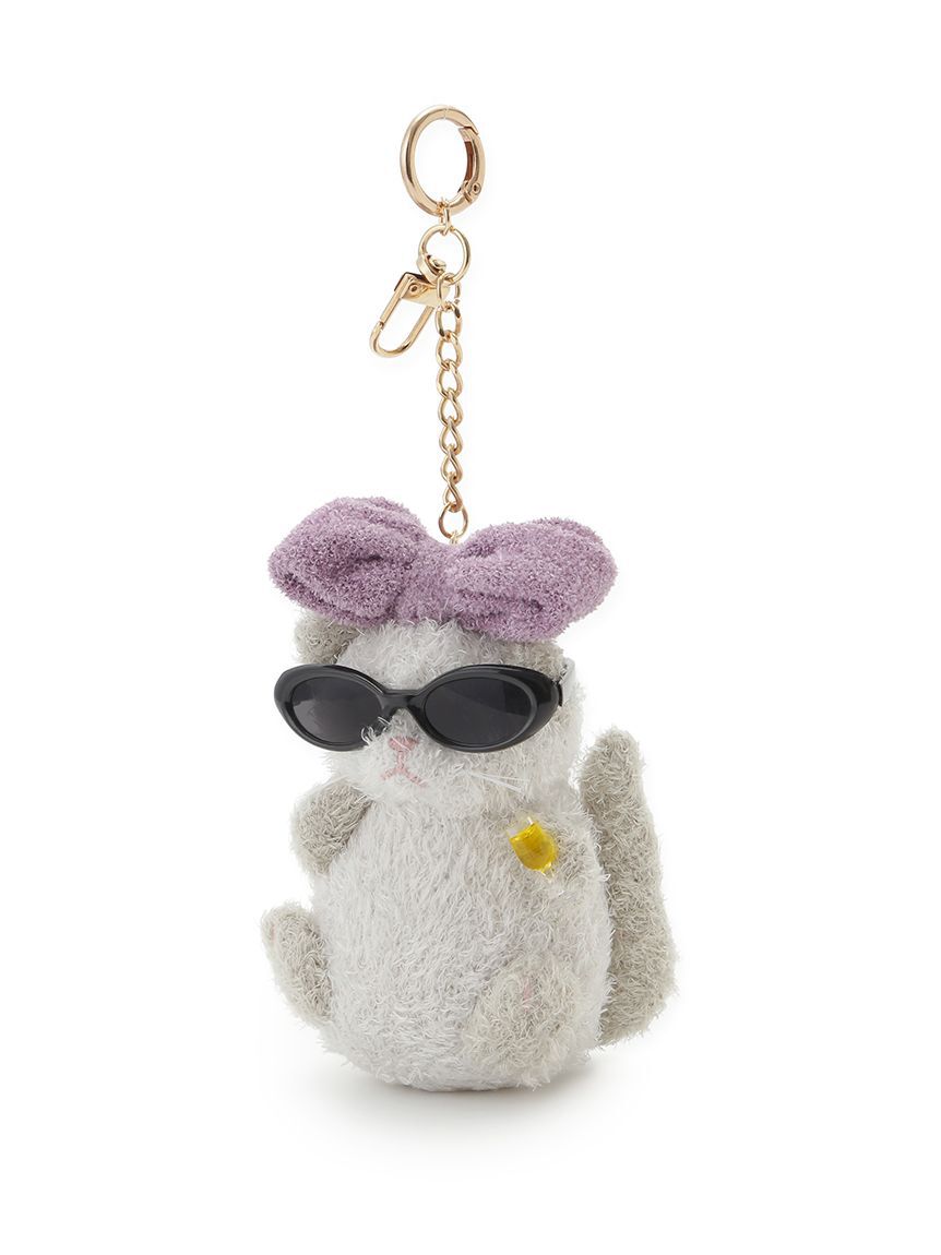 SNIDEL HOME「セレブバスキャットサングラスチャーム」|キーケース|