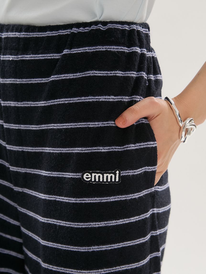 emmi atelier「emmiロゴパイルイージーパンツ【セットアップ対応】」|チノ|