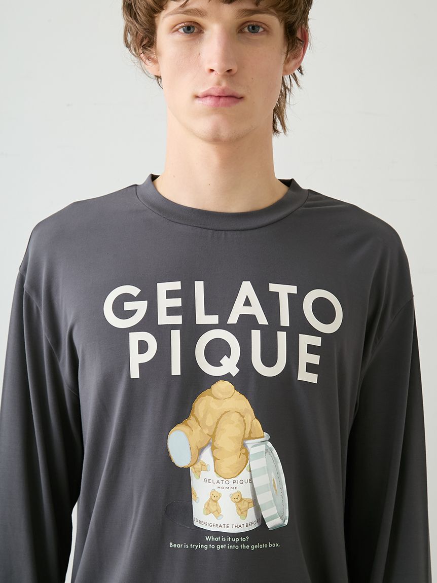 GELATO PIQUE HOMME「【HOMME】レーヨンジェラートベアプリントロンT」|ルームウェア|