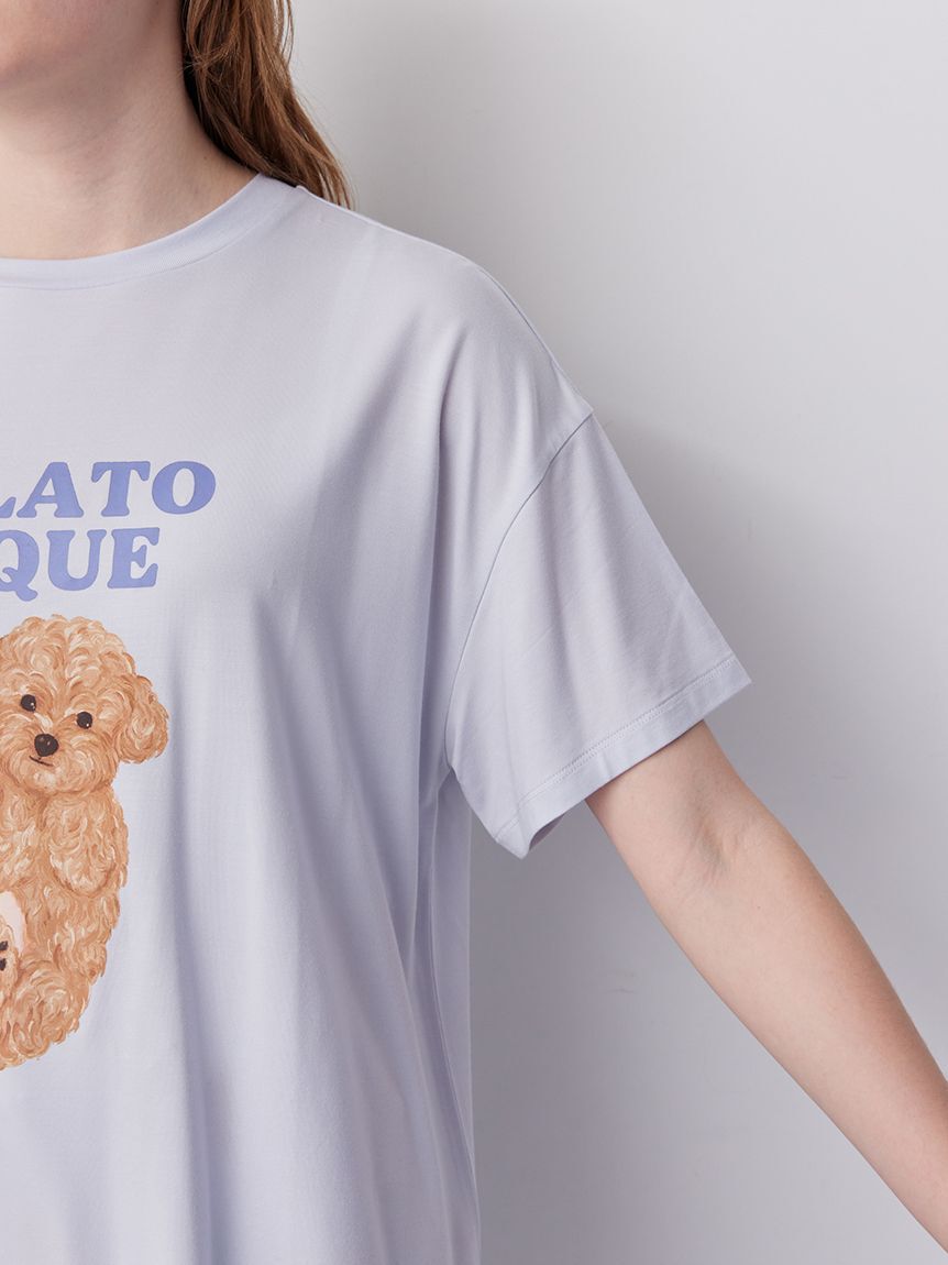 gelato pique「【ラッピング済み】ドッグワンポイントTシャツ&ロングパンツSET」|ルームウェア|