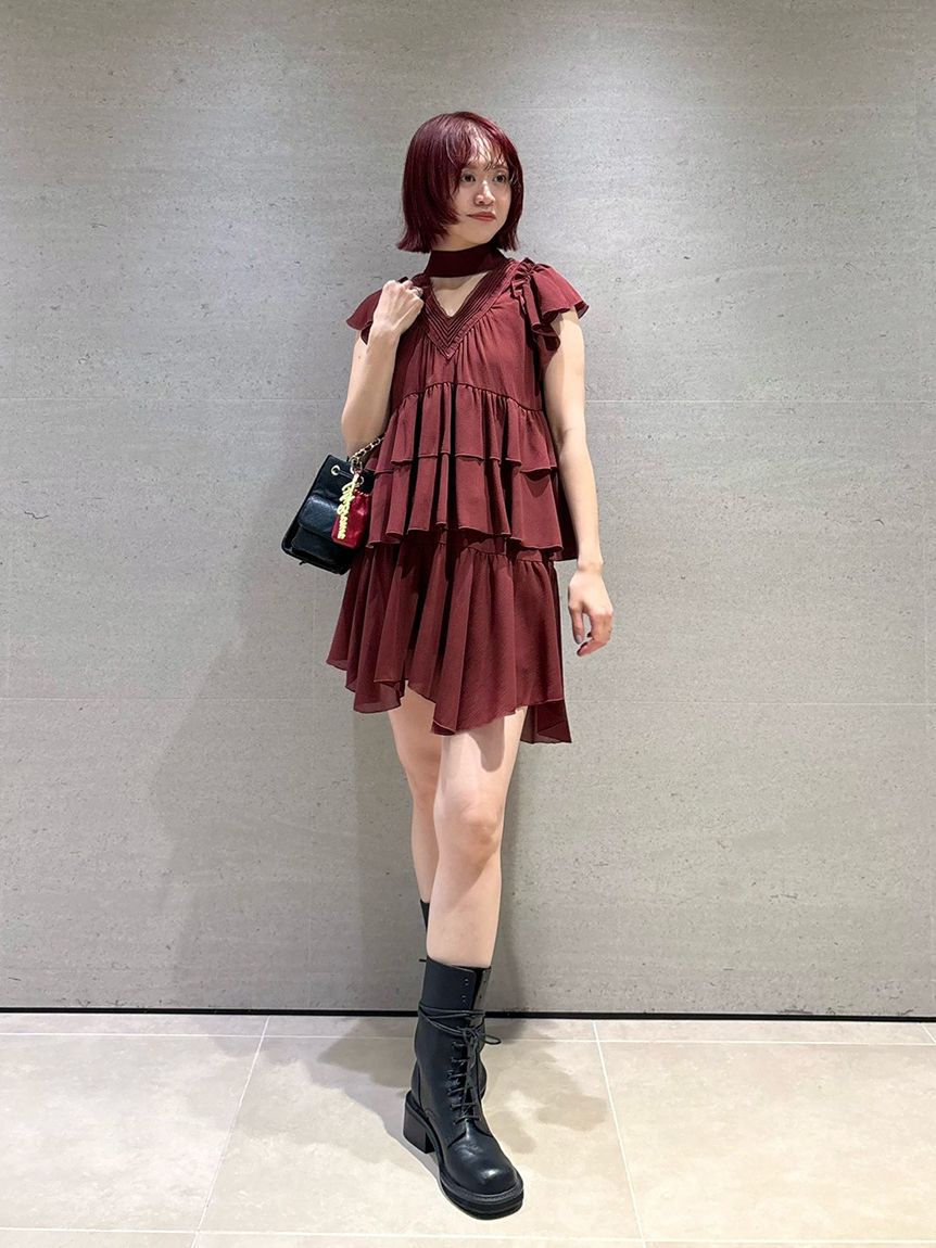 LILY BROWN「2wayピンタックフリルセットアップ」|ワンピース|