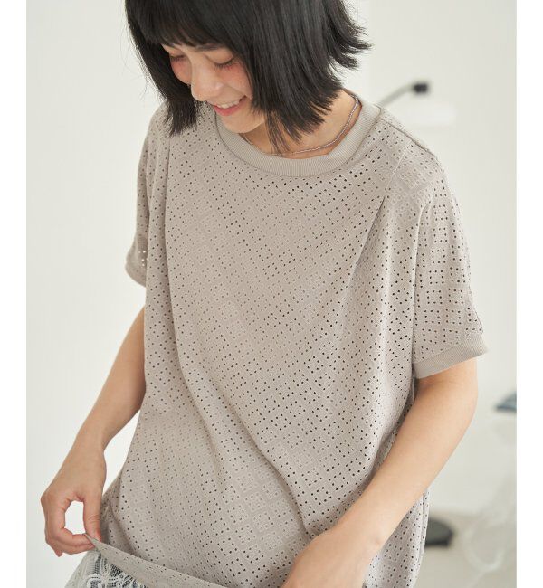 Lbc with Life「【お得だ値】冷感アイレットレースプルオーバー」|Tシャツ・カットソー|