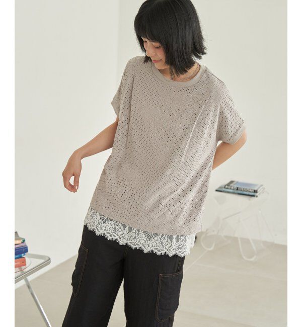Lbc with Life「【お得だ値】冷感アイレットレースプルオーバー」|Tシャツ・カットソー|