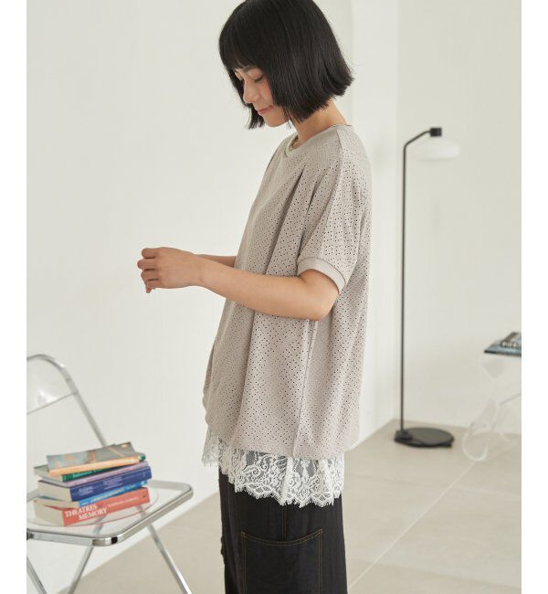Lbc with Life「【お得だ値】冷感アイレットレースプルオーバー」|Tシャツ・カットソー|