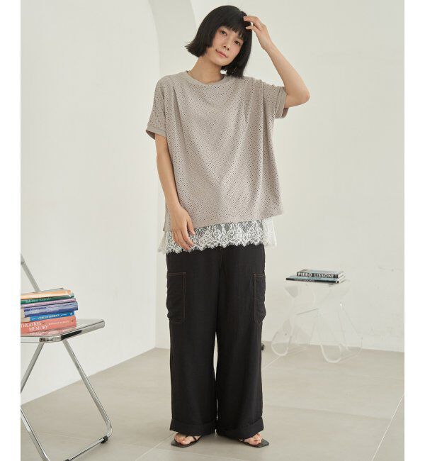 Lbc with Life「【お得だ値】冷感アイレットレースプルオーバー」|Tシャツ・カットソー|