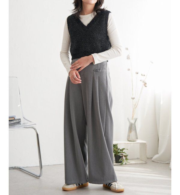 VENCE share style「畦編みショートベスト」|ニット・セーター|